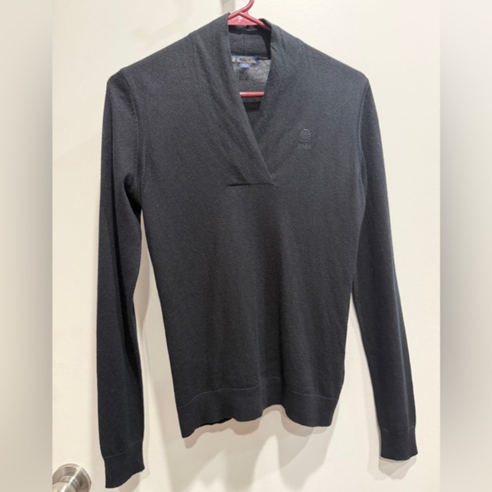 Brooks Brothers black V-Neck women’s Sweater. Has AT&T logo